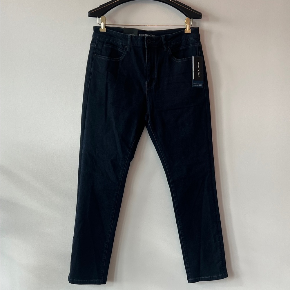 Kenneth Cole Men's Dark Slim Straight Jeans